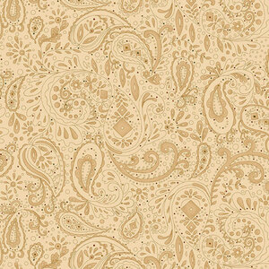 Beige Paisley Tiny Dots Fabric