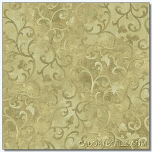 Medium Green Scroll Fabric