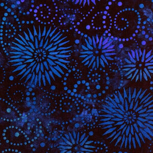 Navy Flower Burst Fabric